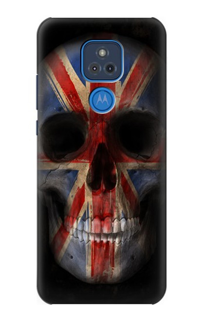 W3848 United Kingdom Flag Skull Funda Carcasa Case y Caso Del Tirón Funda para Motorola Moto G Play (2021)