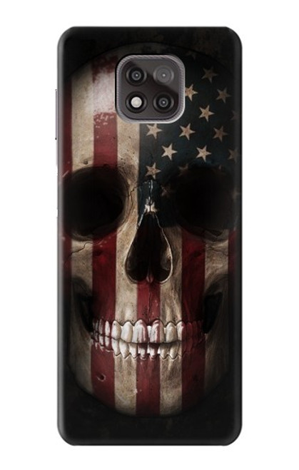 W3850 American Flag Skull Funda Carcasa Case y Caso Del Tirón Funda para Motorola Moto G Power (2021)