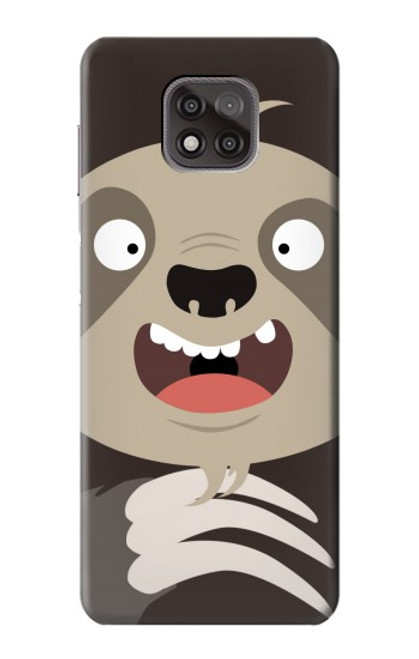 W3855 Sloth Face Cartoon Funda Carcasa Case y Caso Del Tirón Funda para Motorola Moto G Power (2021)