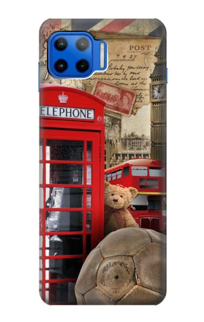 W3856 Vintage London British Funda Carcasa Case y Caso Del Tirón Funda para Motorola Moto G 5G Plus