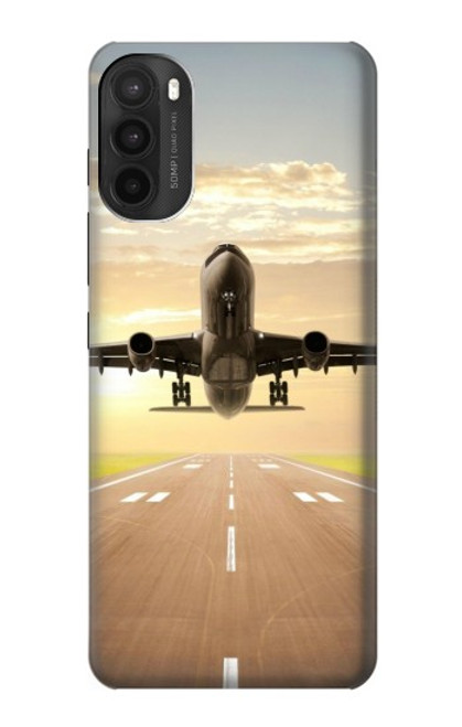 W3837 Airplane Take off Sunrise Funda Carcasa Case y Caso Del Tirón Funda para Motorola Moto G71 5G