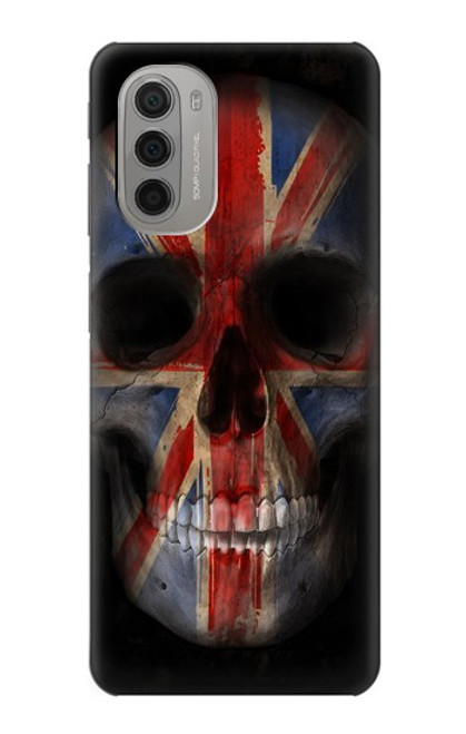 W3848 United Kingdom Flag Skull Funda Carcasa Case y Caso Del Tirón Funda para Motorola Moto G51 5G