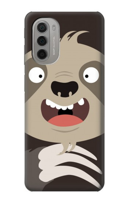 W3855 Sloth Face Cartoon Funda Carcasa Case y Caso Del Tirón Funda para Motorola Moto G51 5G