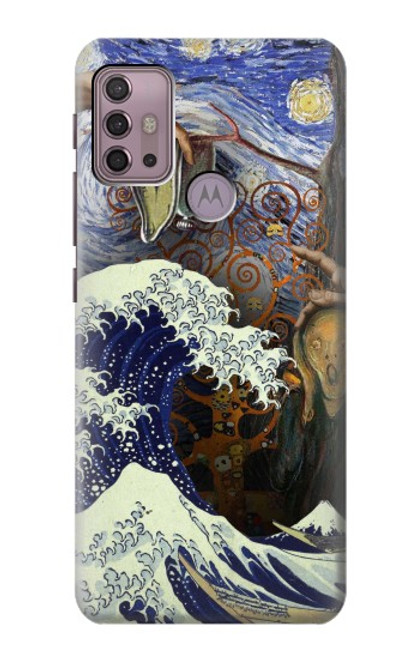W3851 World of Art Van Gogh Hokusai Da Vinci Funda Carcasa Case y Caso Del Tirón Funda para Motorola Moto G30, G20, G10
