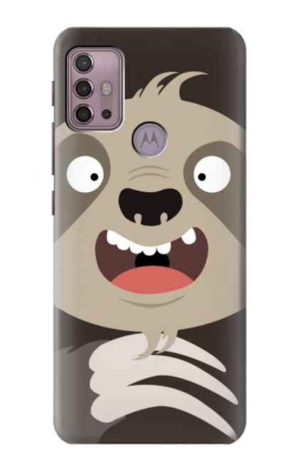 W3855 Sloth Face Cartoon Funda Carcasa Case y Caso Del Tirón Funda para Motorola Moto G30, G20, G10