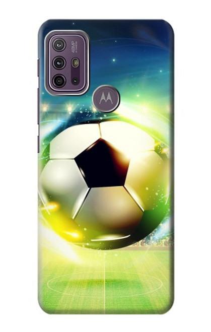 W3844 Glowing Football Soccer Ball Funda Carcasa Case y Caso Del Tirón Funda para Motorola Moto G10 Power