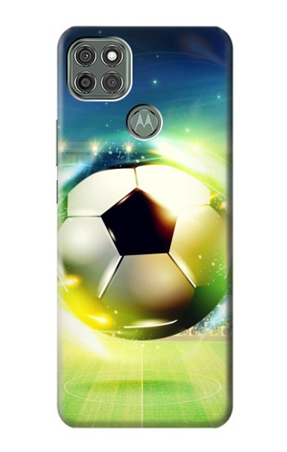 W3844 Glowing Football Soccer Ball Funda Carcasa Case y Caso Del Tirón Funda para Motorola Moto G9 Power