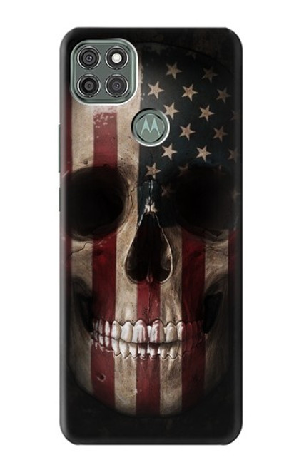 W3850 American Flag Skull Funda Carcasa Case y Caso Del Tirón Funda para Motorola Moto G9 Power