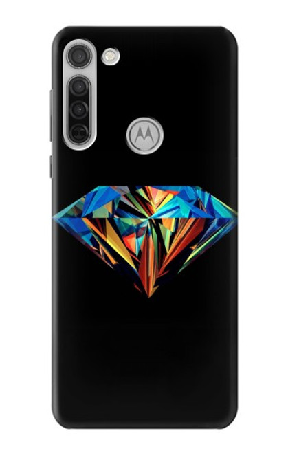 W3842 Abstract Colorful Diamond Funda Carcasa Case y Caso Del Tirón Funda para Motorola Moto G8