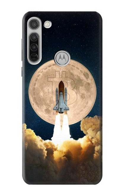 W3859 Bitcoin to the Moon Funda Carcasa Case y Caso Del Tirón Funda para Motorola Moto G8