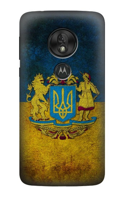 W3858 Ukraine Vintage Flag Funda Carcasa Case y Caso Del Tirón Funda para Motorola Moto G7 Play