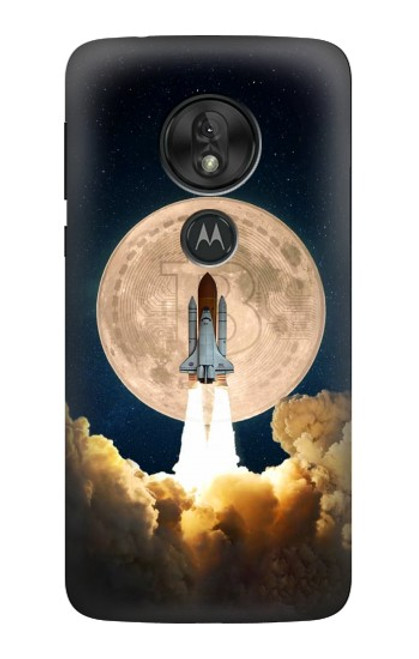W3859 Bitcoin to the Moon Funda Carcasa Case y Caso Del Tirón Funda para Motorola Moto G7 Power