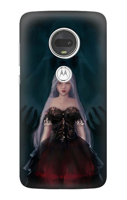 W3847 Lilith Devil Bride Gothic Girl Skull Grim Reaper Funda Carcasa Case y Caso Del Tirón Funda para Motorola Moto G7, Moto G7 Plus