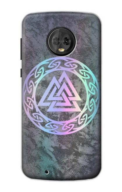 W3833 Valknut Odin Wotans Knot Hrungnir Heart Funda Carcasa Case y Caso Del Tirón Funda para Motorola Moto G6