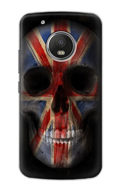 W3848 United Kingdom Flag Skull Funda Carcasa Case y Caso Del Tirón Funda para Motorola Moto G5 Plus