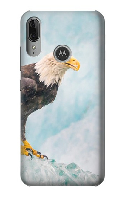 W3843 Bald Eagle On Ice Funda Carcasa Case y Caso Del Tirón Funda para Motorola Moto E6 Plus, Moto E6s