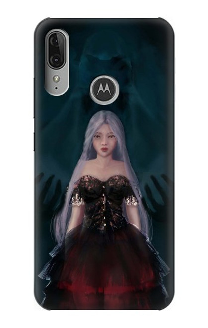 W3847 Lilith Devil Bride Gothic Girl Skull Grim Reaper Funda Carcasa Case y Caso Del Tirón Funda para Motorola Moto E6 Plus, Moto E6s