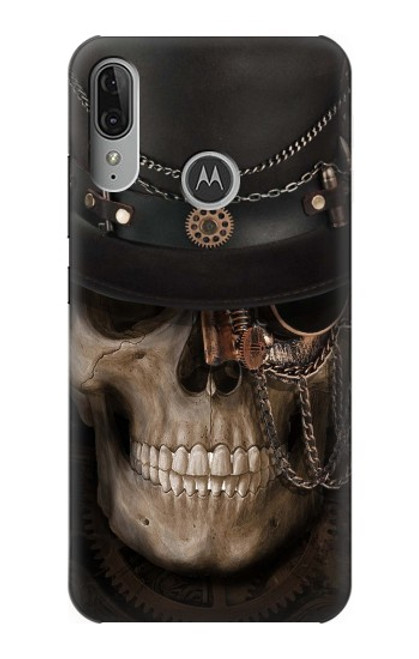 W3852 Steampunk Skull Funda Carcasa Case y Caso Del Tirón Funda para Motorola Moto E6 Plus, Moto E6s