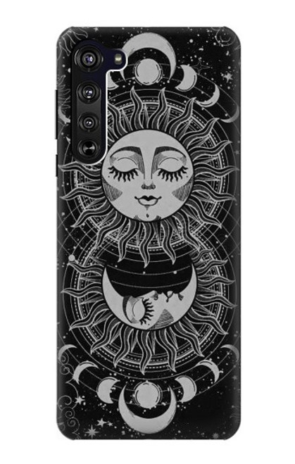 W3854 Mystical Sun Face Crescent Moon Funda Carcasa Case y Caso Del Tirón Funda para Motorola Edge