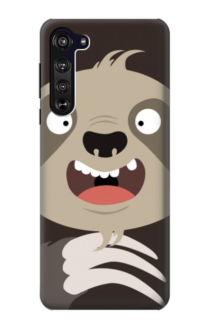 W3855 Sloth Face Cartoon Funda Carcasa Case y Caso Del Tirón Funda para Motorola Edge