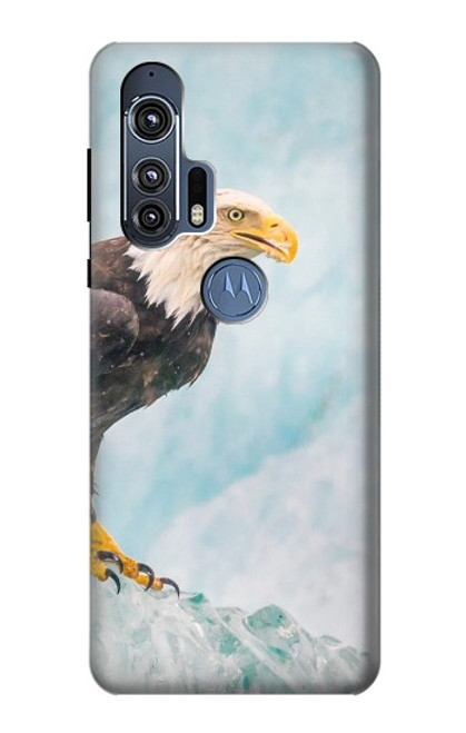 W3843 Bald Eagle On Ice Funda Carcasa Case y Caso Del Tirón Funda para Motorola Edge+