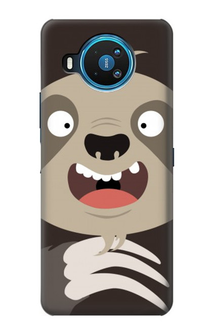 W3855 Sloth Face Cartoon Funda Carcasa Case y Caso Del Tirón Funda para Nokia 8.3 5G