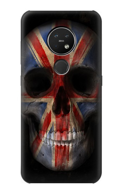 W3848 United Kingdom Flag Skull Funda Carcasa Case y Caso Del Tirón Funda para Nokia 7.2