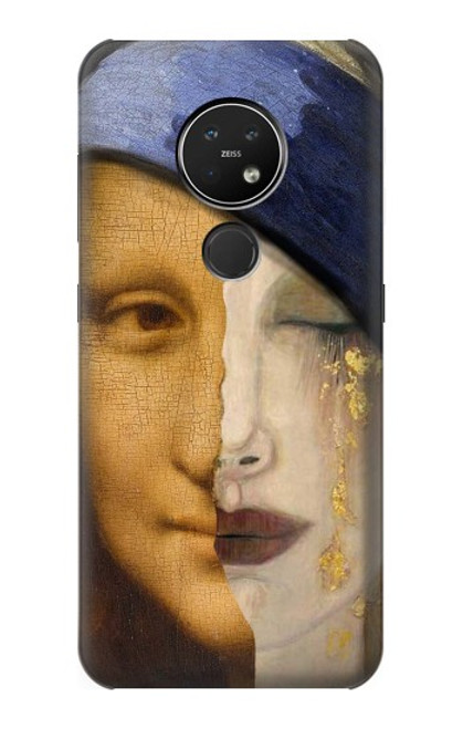 W3853 Mona Lisa Gustav Klimt Vermeer Funda Carcasa Case y Caso Del Tirón Funda para Nokia 7.2
