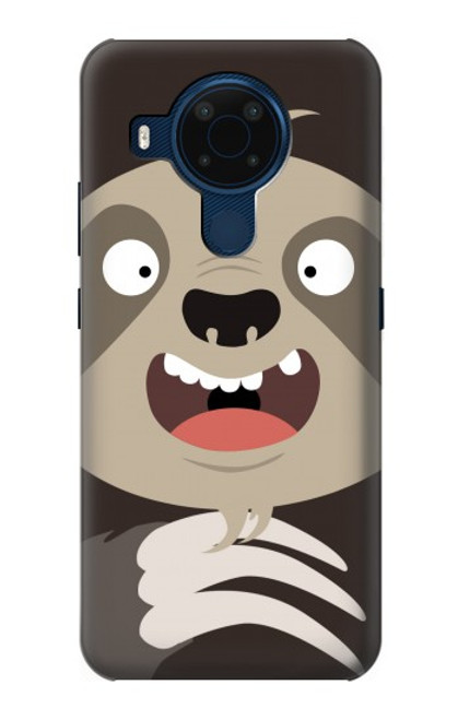 W3855 Sloth Face Cartoon Funda Carcasa Case y Caso Del Tirón Funda para Nokia 5.4