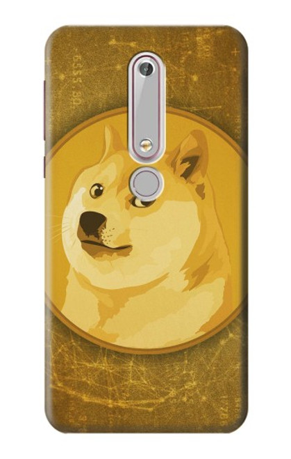 W3826 Dogecoin Shiba Funda Carcasa Case y Caso Del Tirón Funda para Nokia 6.1, Nokia 6 2018