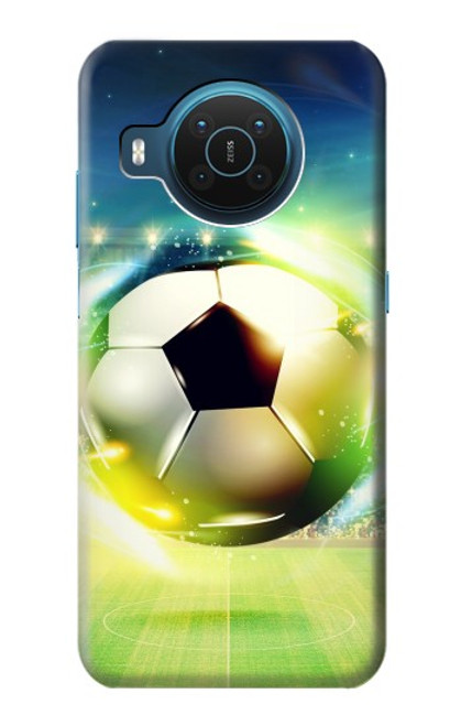 W3844 Glowing Football Soccer Ball Funda Carcasa Case y Caso Del Tirón Funda para Nokia X20