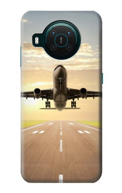 W3837 Airplane Take off Sunrise Funda Carcasa Case y Caso Del Tirón Funda para Nokia X10