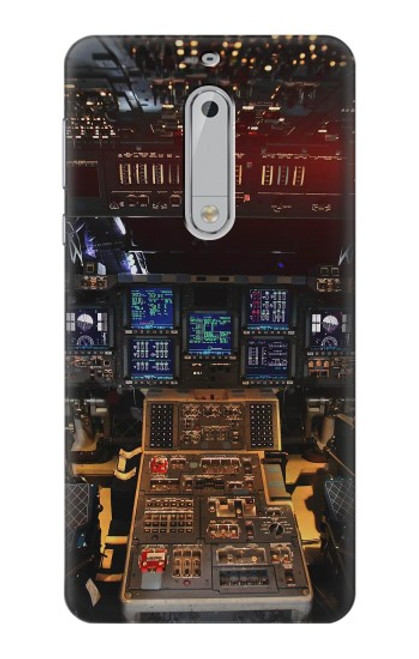 W3836 Airplane Cockpit Funda Carcasa Case y Caso Del Tirón Funda para Nokia 5