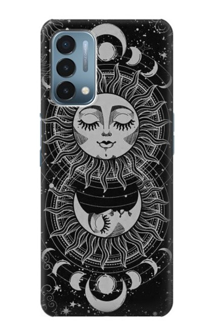 W3854 Mystical Sun Face Crescent Moon Funda Carcasa Case y Caso Del Tirón Funda para OnePlus Nord N200 5G