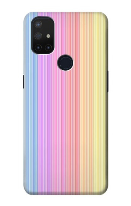 W3849 Colorful Vertical Colors Funda Carcasa Case y Caso Del Tirón Funda para OnePlus Nord N10 5G