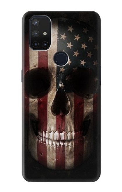 W3850 American Flag Skull Funda Carcasa Case y Caso Del Tirón Funda para OnePlus Nord N10 5G