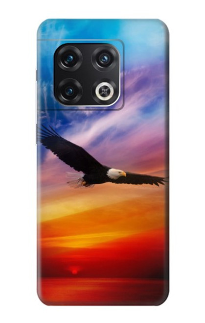 W3841 Bald Eagle Flying Colorful Sky Funda Carcasa Case y Caso Del Tirón Funda para OnePlus 10 Pro