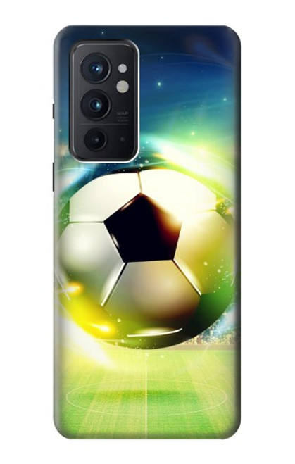 W3844 Glowing Football Soccer Ball Funda Carcasa Case y Caso Del Tirón Funda para OnePlus 9RT 5G