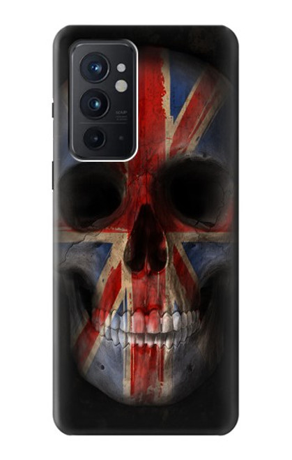 W3848 United Kingdom Flag Skull Funda Carcasa Case y Caso Del Tirón Funda para OnePlus 9RT 5G