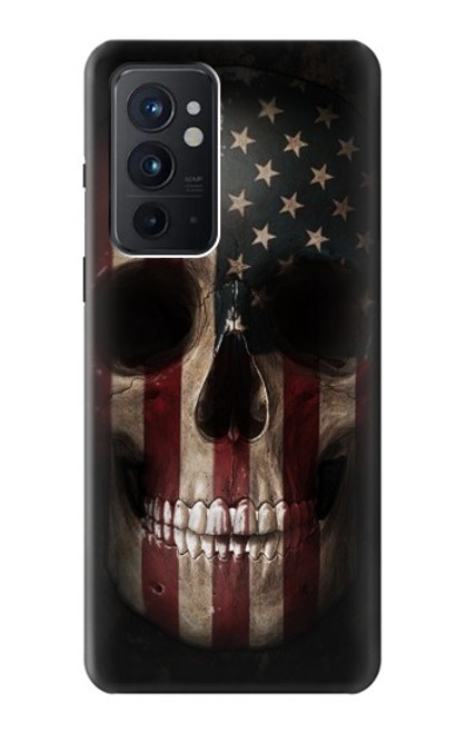 W3850 American Flag Skull Funda Carcasa Case y Caso Del Tirón Funda para OnePlus 9RT 5G