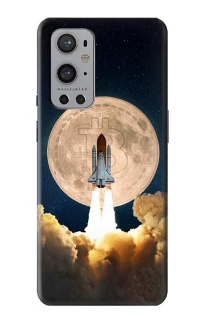 W3859 Bitcoin to the Moon Funda Carcasa Case y Caso Del Tirón Funda para OnePlus 9 Pro