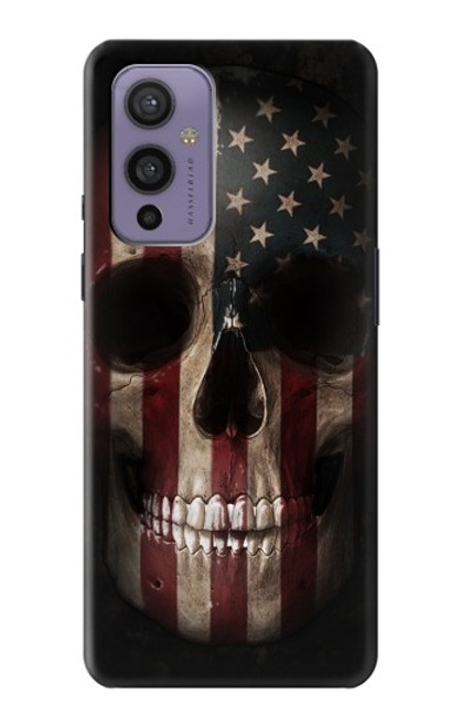 W3850 American Flag Skull Funda Carcasa Case y Caso Del Tirón Funda para OnePlus 9