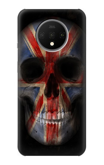 W3848 United Kingdom Flag Skull Funda Carcasa Case y Caso Del Tirón Funda para OnePlus 7T