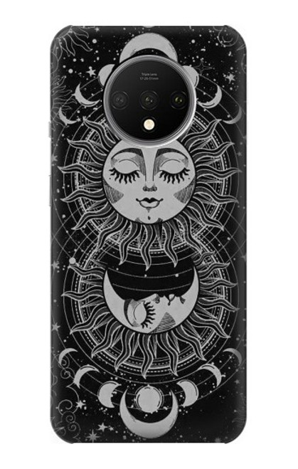 W3854 Mystical Sun Face Crescent Moon Funda Carcasa Case y Caso Del Tirón Funda para OnePlus 7T