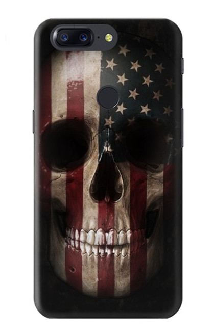 W3850 American Flag Skull Funda Carcasa Case y Caso Del Tirón Funda para OnePlus 5T