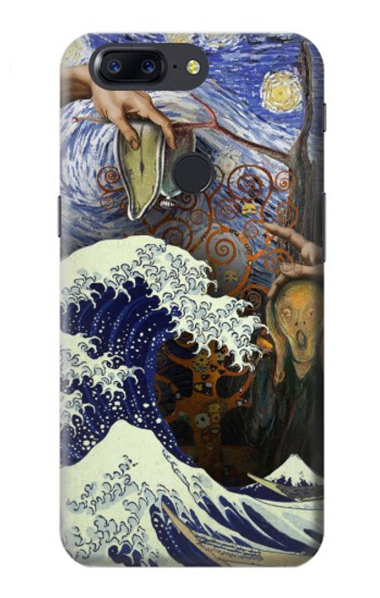 W3851 World of Art Van Gogh Hokusai Da Vinci Funda Carcasa Case y Caso Del Tirón Funda para OnePlus 5T