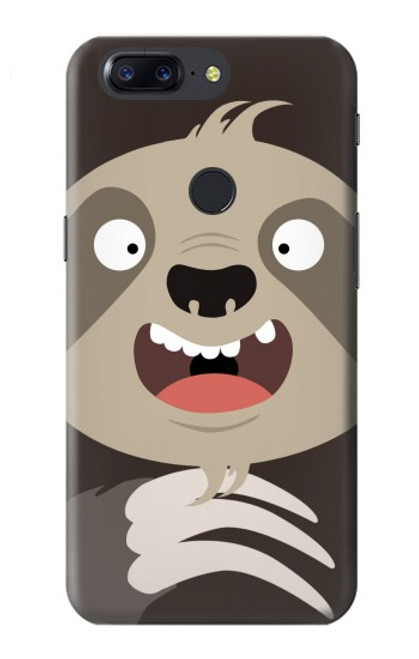 W3855 Sloth Face Cartoon Funda Carcasa Case y Caso Del Tirón Funda para OnePlus 5T