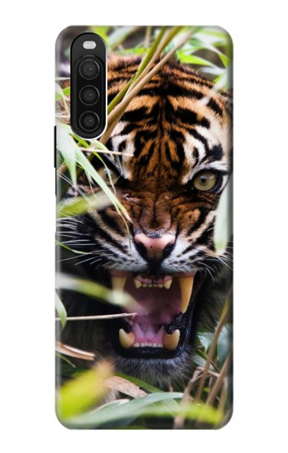 W3838 Barking Bengal Tiger Funda Carcasa Case y Caso Del Tirón Funda para Sony Xperia 10 III