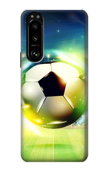 W3844 Glowing Football Soccer Ball Funda Carcasa Case y Caso Del Tirón Funda para Sony Xperia 5 III