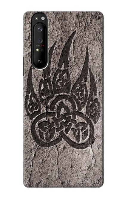 W3832 Viking Norse Bear Paw Berserkers Rock Funda Carcasa Case y Caso Del Tirón Funda para Sony Xperia 1 III